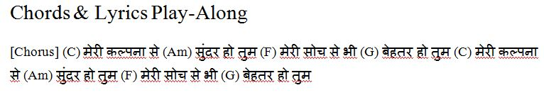 Rajaon ke Raja Ho Tum Lyrics Chords